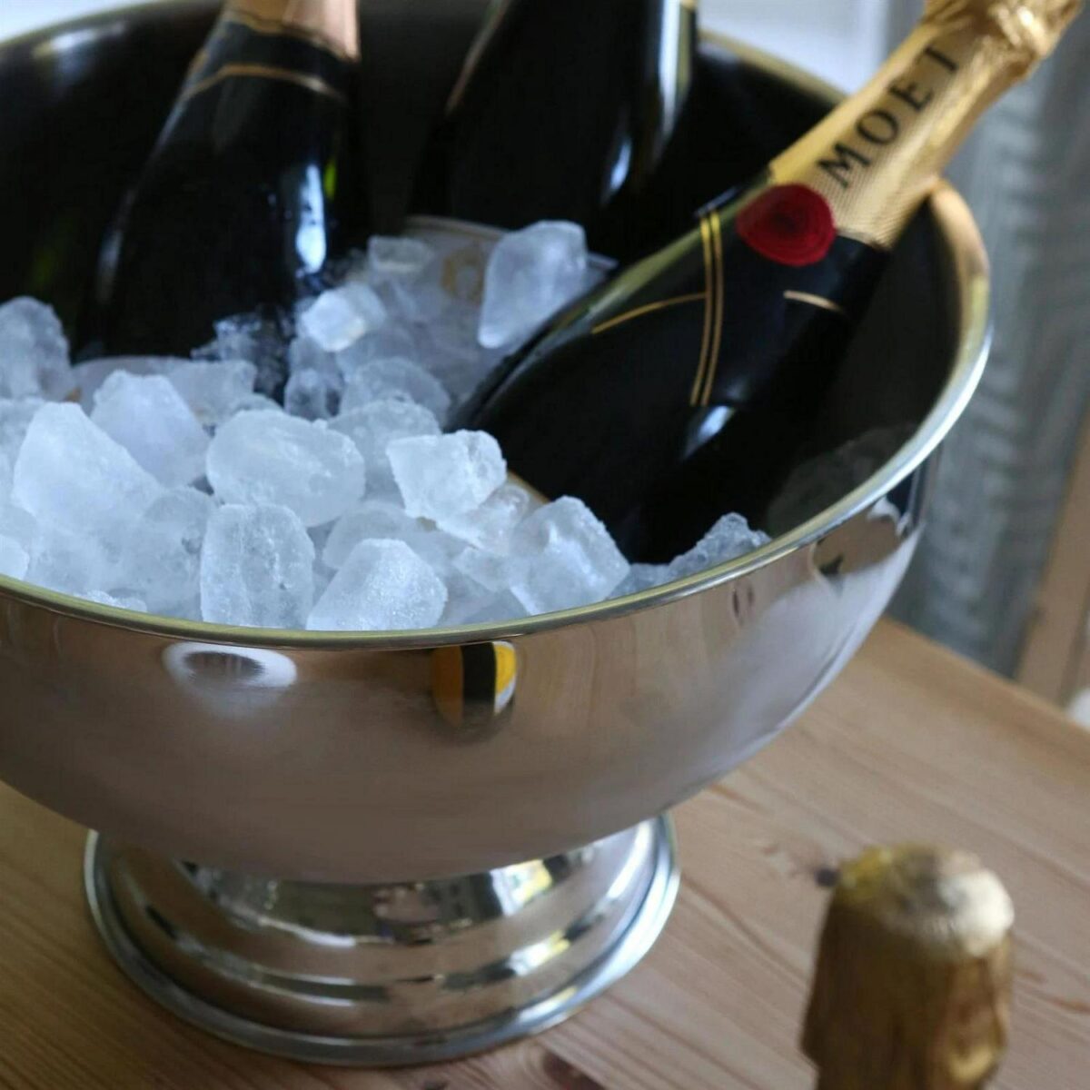 1x Plain Stainless Steel Champagne Ice Bucket 35cm Bar Wine Bottle Cooler - Image 7
