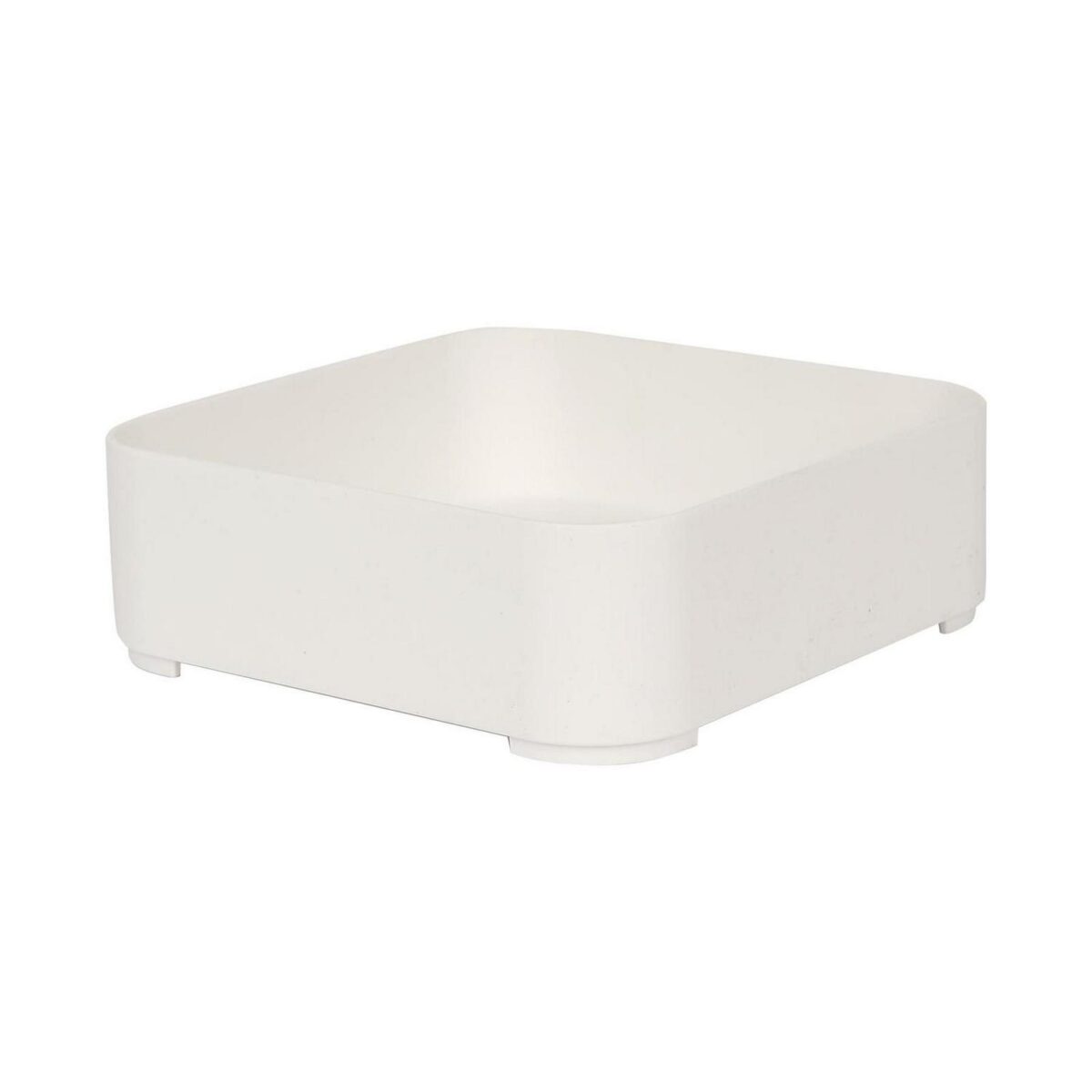 1x Plastic Stackable Storage Bin 15cm x 15cm x 5cm White Kitchen Office School - Image 1
