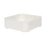 1x Plastic Stackable Storage Bin 15cm x 15cm x 5cm White Kitchen Office School