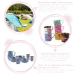 1x Raspberry Pansy 450ml Stainless Steel Picnic Camping Mug Tea Coffee Cups - Image 2