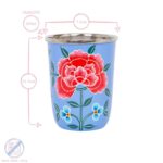 1x Raspberry Peony 300ml Stainless Steel Hand-Painted Picnic Cup - Image 3