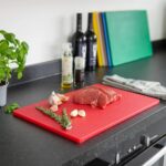 1x Red 45cm x 30cm Plastic Chopping Board Large Kitchen Food Cutting Boards - Image 5