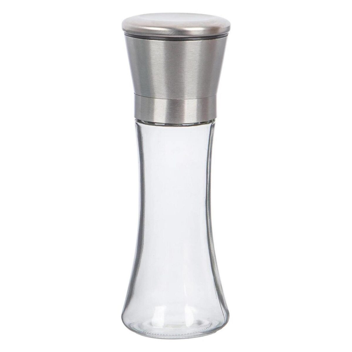 1x Silver 180ml Stainless Steel Salt and Pepper Mill Manual Kitchen Spice Grinder - Image 1