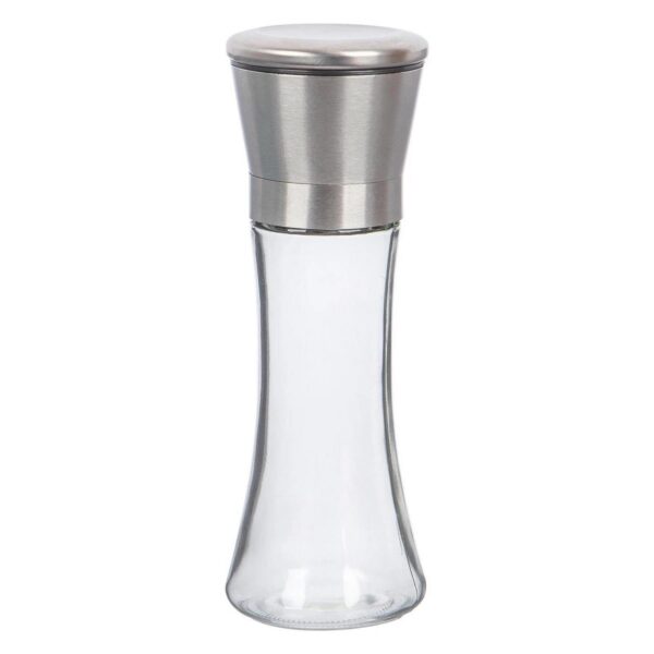 1x Silver 180ml Stainless Steel Salt and Pepper Mill Manual Kitchen Spice Grinder