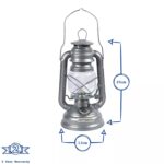 1x Silver 25cm Metal Paraffin Hurricane Lantern Vintage Camping Storm Oil Lamp - Image 2