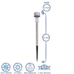 1x Silver 31.5cm Stainless Steel Solar Pathway Light Outdoor Garden LED Lamp - Image 3
