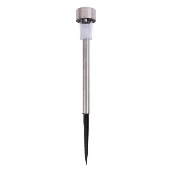 1x Silver 31.5cm Stainless Steel Solar Pathway Light Outdoor Garden LED Lamp