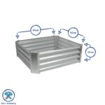 1x Silver 90cm x 90cm Square Galvanised Steel Raised Garden Bed Planter Box - Image 3
