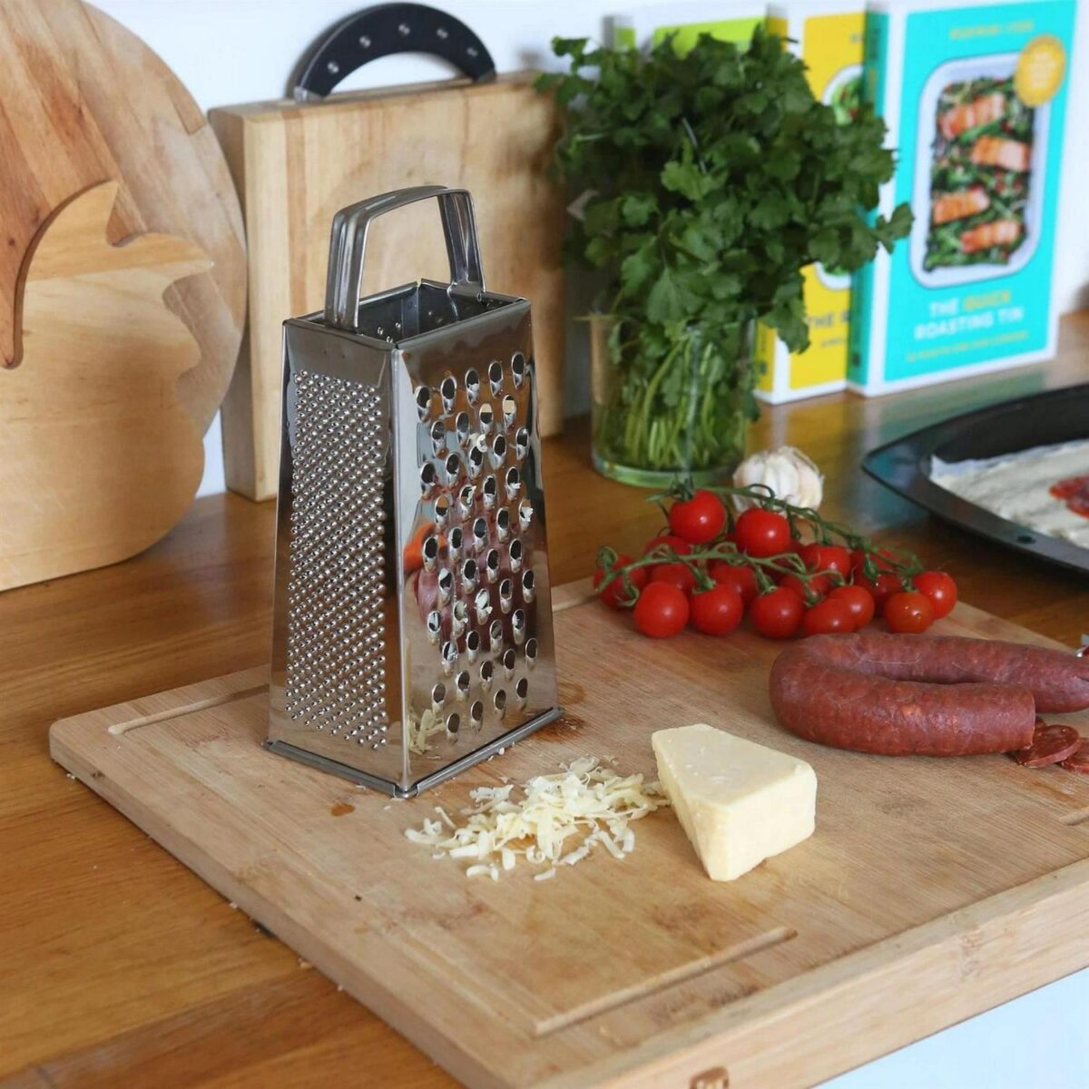 1x Stainless Steel Box Grater Kitchen Hand Cheese Vegetable Food Slicer Shredder - Image 6