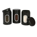 1x Stainless Steel Food Storage Container with Window Black Kitchen Coffee Jar - Image 5