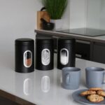 1x Stainless Steel Food Storage Container with Window Black Kitchen Coffee Jar - Image 6