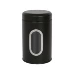 1x Stainless Steel Food Storage Container with Window Black Kitchen Coffee Jar
