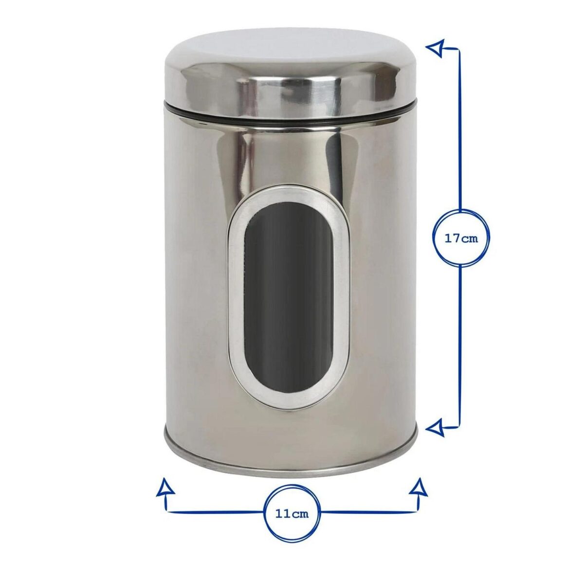 1x Stainless Steel Food Storage Container with Window Black Kitchen Coffee Jar - Image 3