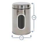 1x Stainless Steel Food Storage Container with Window Black Kitchen Coffee Jar - Image 3
