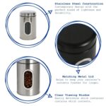 1x Stainless Steel Food Storage Container with Window Black Kitchen Coffee Jar - Image 2