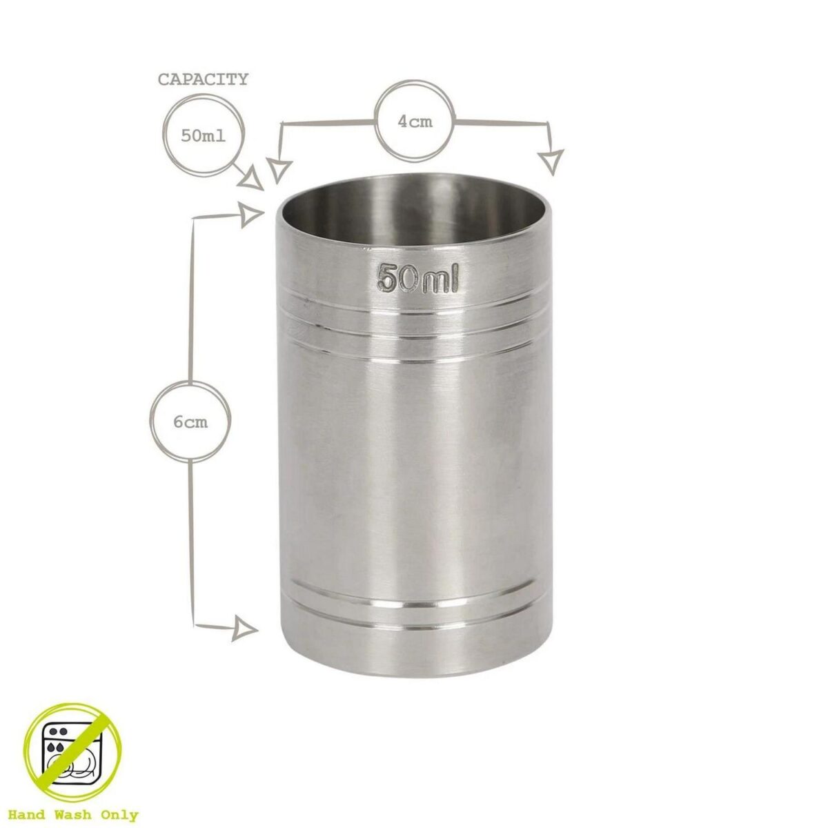 1x Stainless Steel Thimble Measure 50ml Bar Spirit Cocktail Wine Drink Cup - Image 3