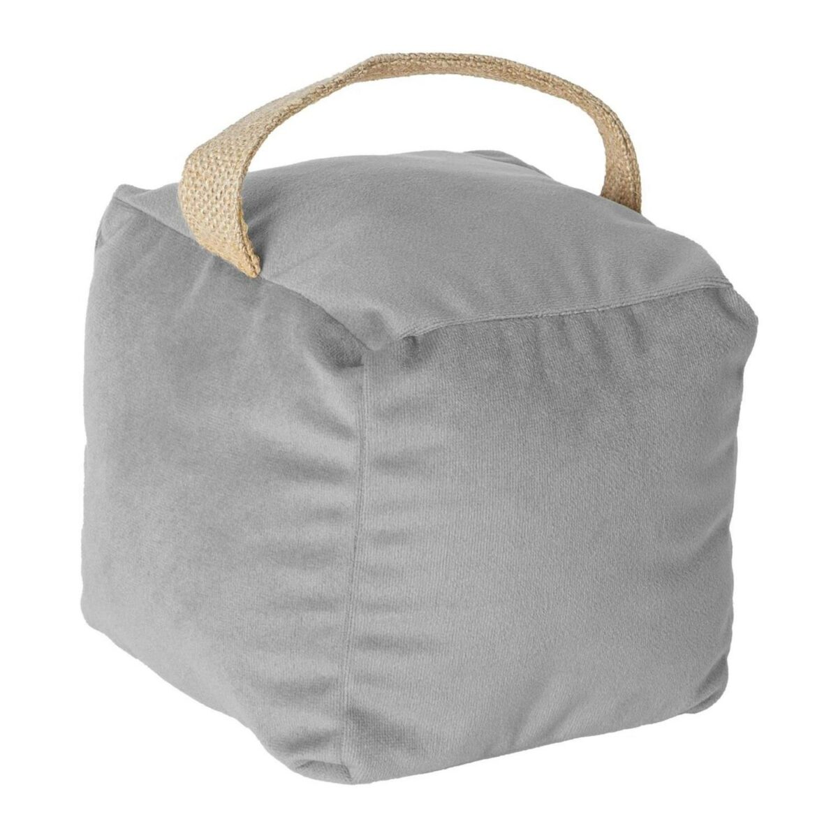 1x Weighted Door Stop Velvet Cube Doorstop Heavy Fabric Door Stopper Grey - Image 1