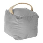 1x Weighted Door Stop Velvet Cube Doorstop Heavy Fabric Door Stopper Grey