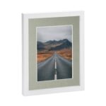 1x White 8 x 10 Photo Frame with Grey 5 x 7 Mount Picture Wall Décor