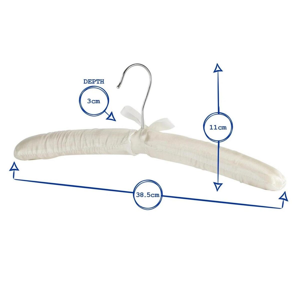 1x White Padded Satin Coat Hanger Vintage Luxury Wedding Dress Bride Hangers - Image 3