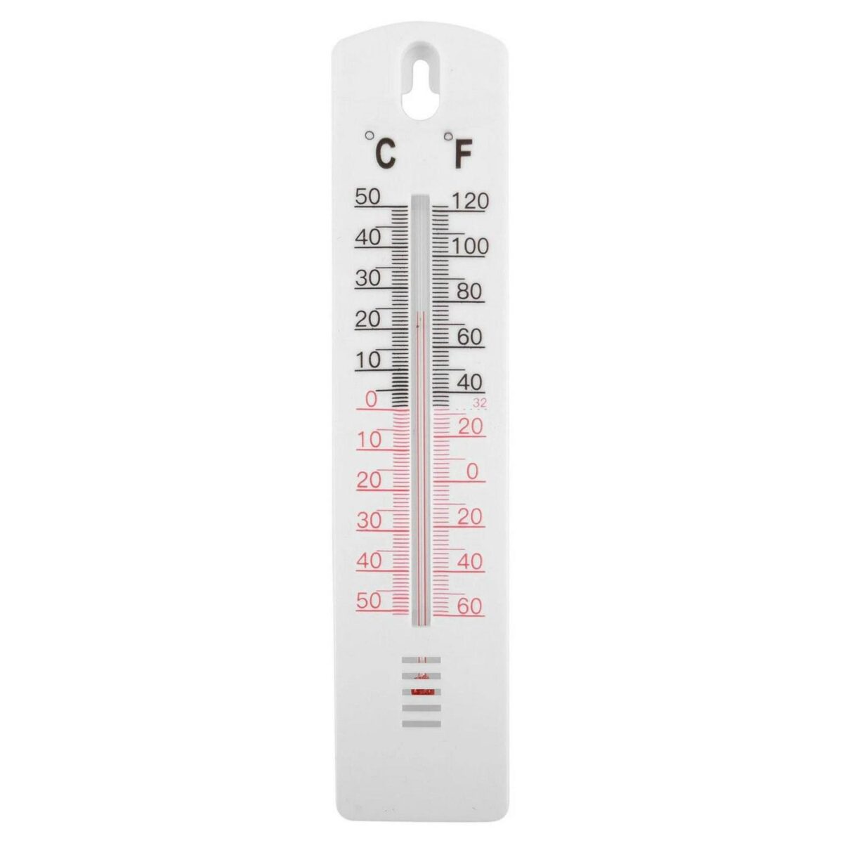 1x White Plastic Indoor Thermometer Wall-Mounted Room Temperature Monitor Gauge - Image 1