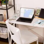 1x White/White Office Desk Home Study PC Laptop Computer Table Workstation - Image 5