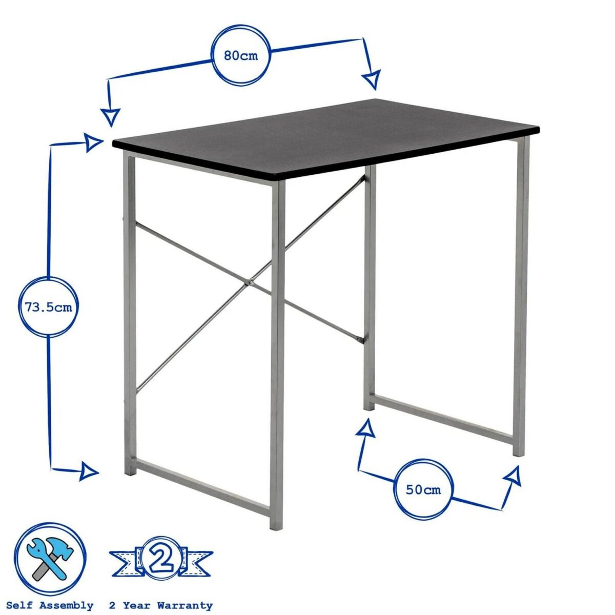 1x White/White Office Desk Home Study PC Laptop Computer Table Workstation - Image 3