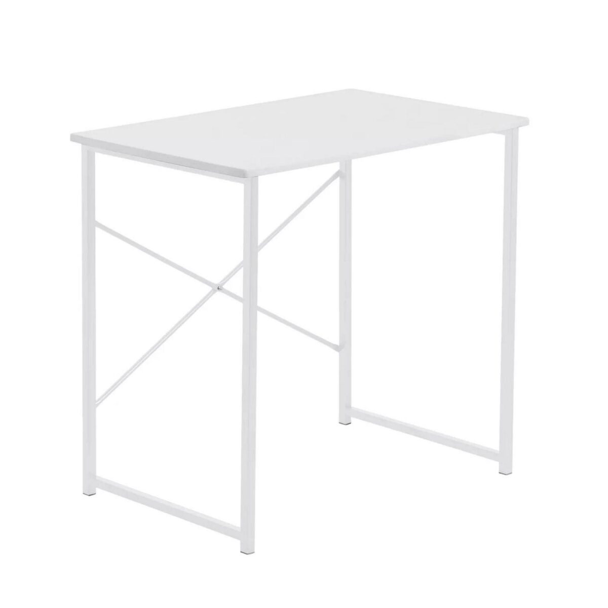 1x White/White Office Desk Home Study PC Laptop Computer Table Workstation - Image 1
