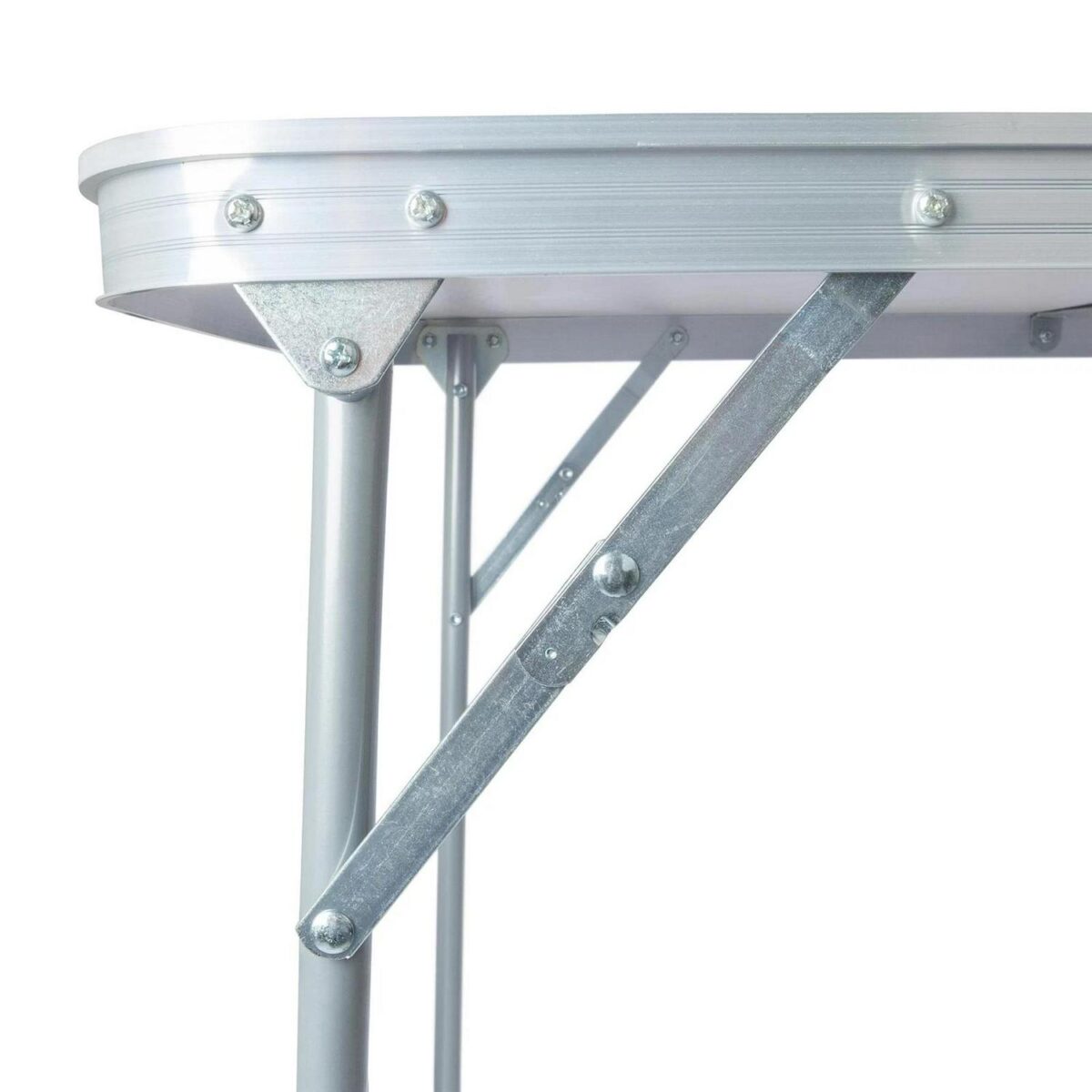 1x Wood 80cm x 60cm Folding Metal Camping Table Outdoor Picnic Party BBQ Trestle - Image 5