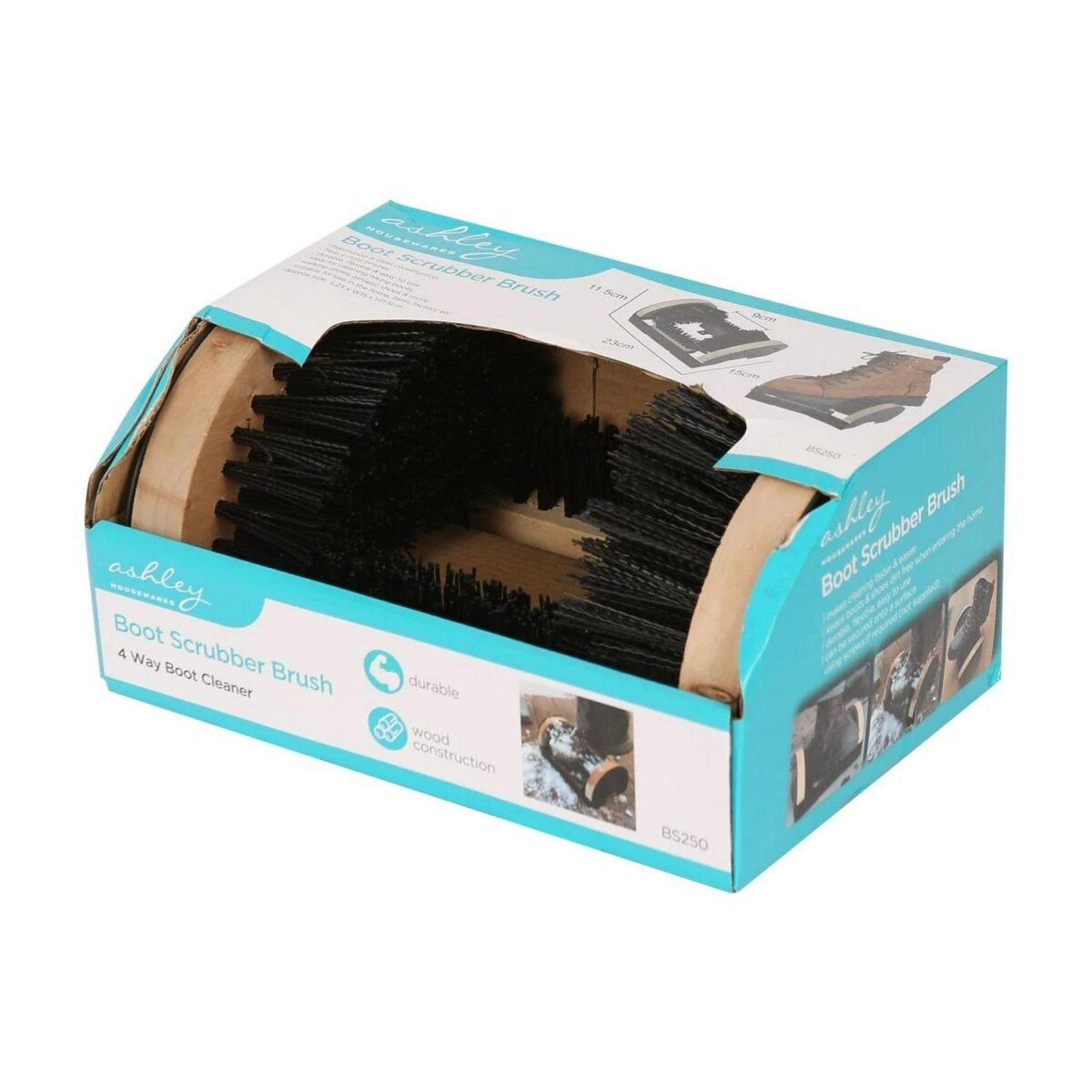 1x Wooden Boot Scraper Brush 23cm Outdoor Shoe Wellington Mud Dirt Cleaner - Image 2