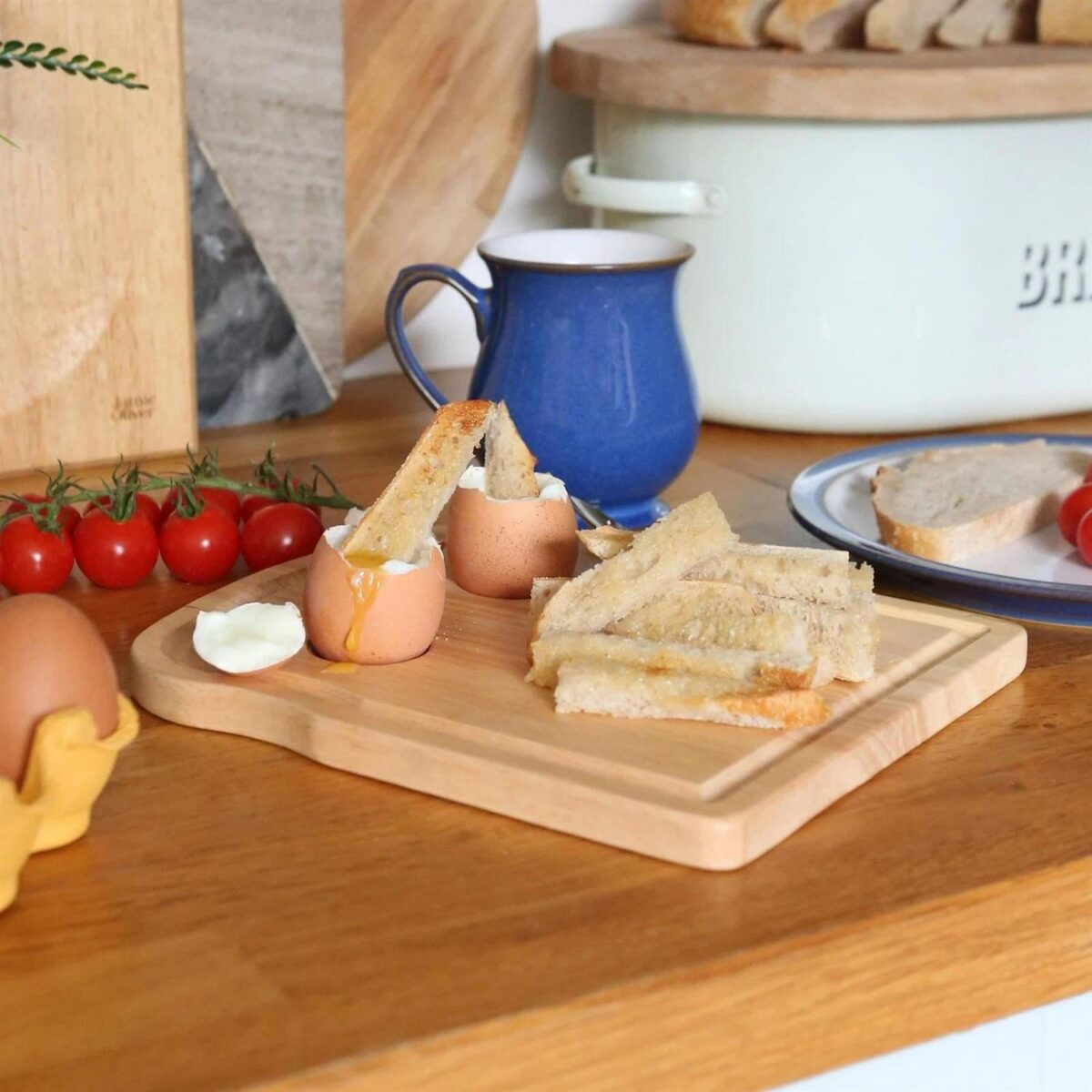 1x Wooden Breakfast Board 20cm x 24cm Kitchen Food Cutting Serving Boards - Image 5