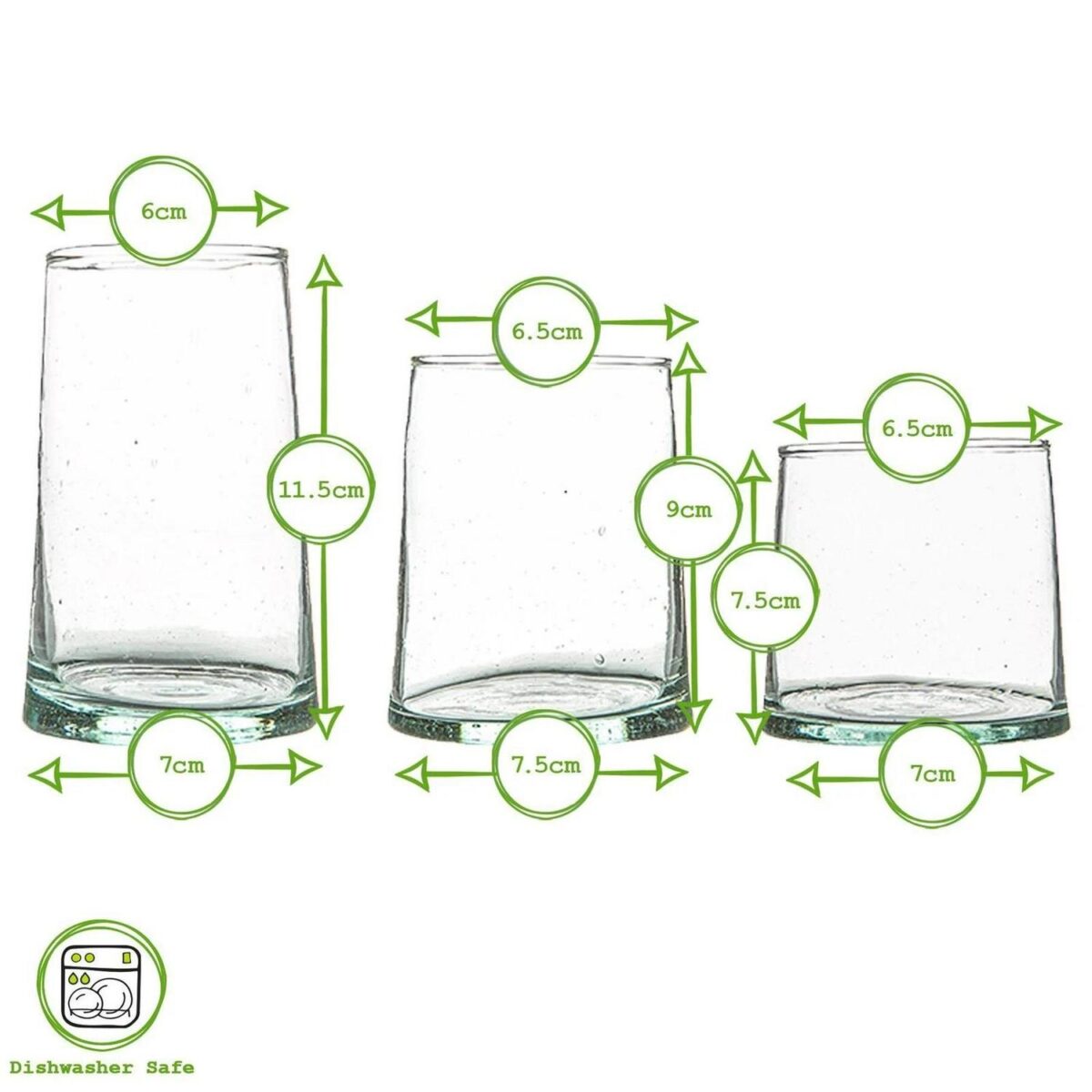 20 Piece Recycled Glassware Set Highball Glasses Whisky Drinking Tumblers Clear - Image 3