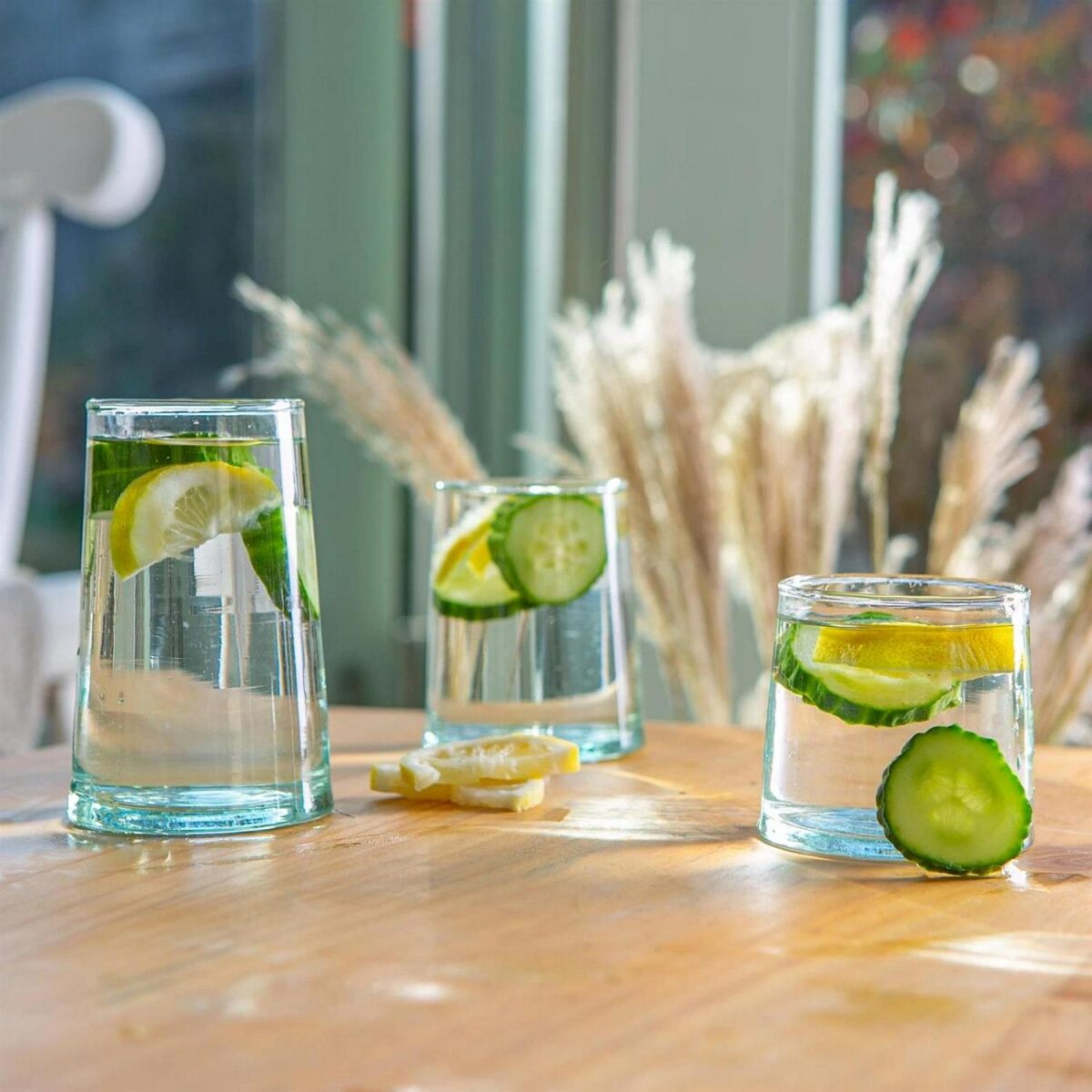 20 Piece Recycled Glassware Set Highball Glasses Whisky Drinking Tumblers Clear - Image 6