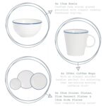 20 Piece White Farmhouse Dinner Set Rustic Country Plates Bowls Tea Coffee Mugs - Image 2