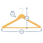 20x Brown Wooden Coat Hangers Strong Adult Suit Clothes Hanger with Trouser Bar - Image 3
