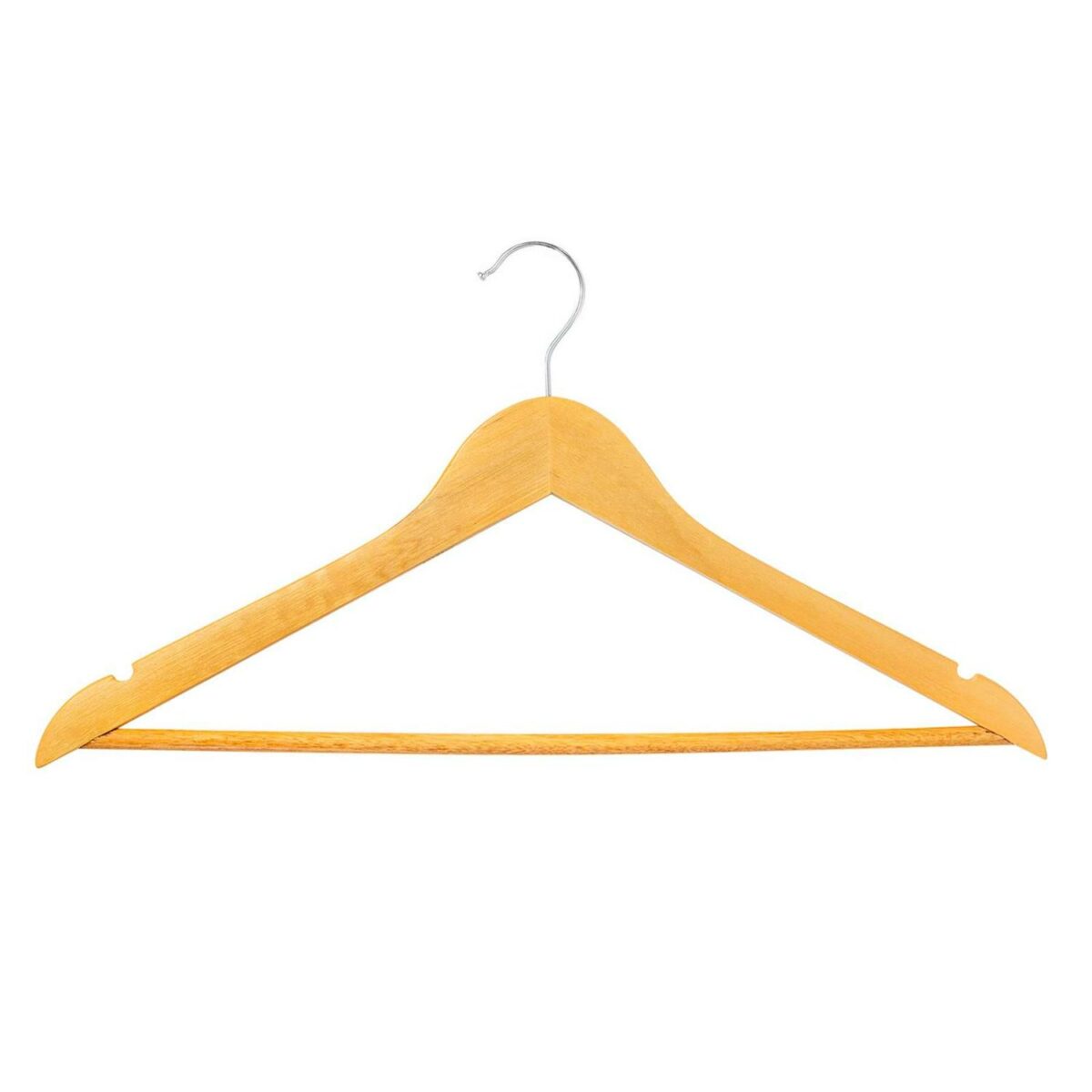20x Brown Wooden Coat Hangers Strong Adult Suit Clothes Hanger with Trouser Bar - Image 4