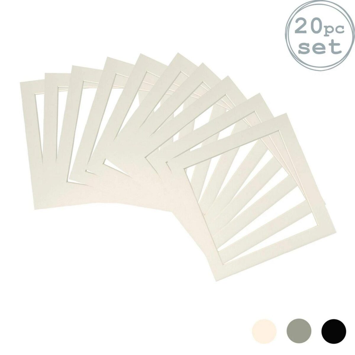 20x Picture Mounts for 10 x 10  3D Box Picture Frames Photo Size 8 x 8  Ivory - Image 1