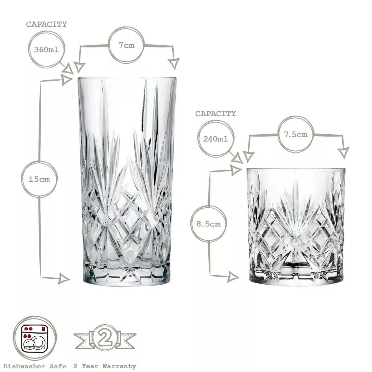 24pc RCR Crystal Melodia Glassware Set Wine Champagne Whisky Highball Glasses - Image 4