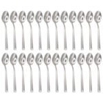 24x 14cm Tondo Stainless Steel Teaspoons Silver Kitchen Table Cutlery Coffee Set