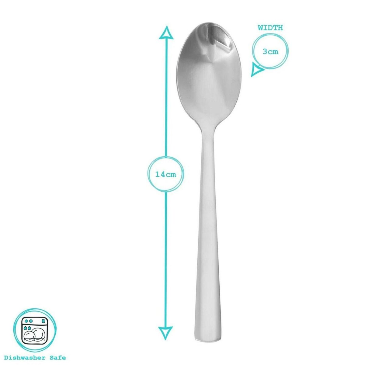24x 14cm Tondo Stainless Steel Teaspoons Silver Kitchen Table Cutlery Coffee Set - Image 3