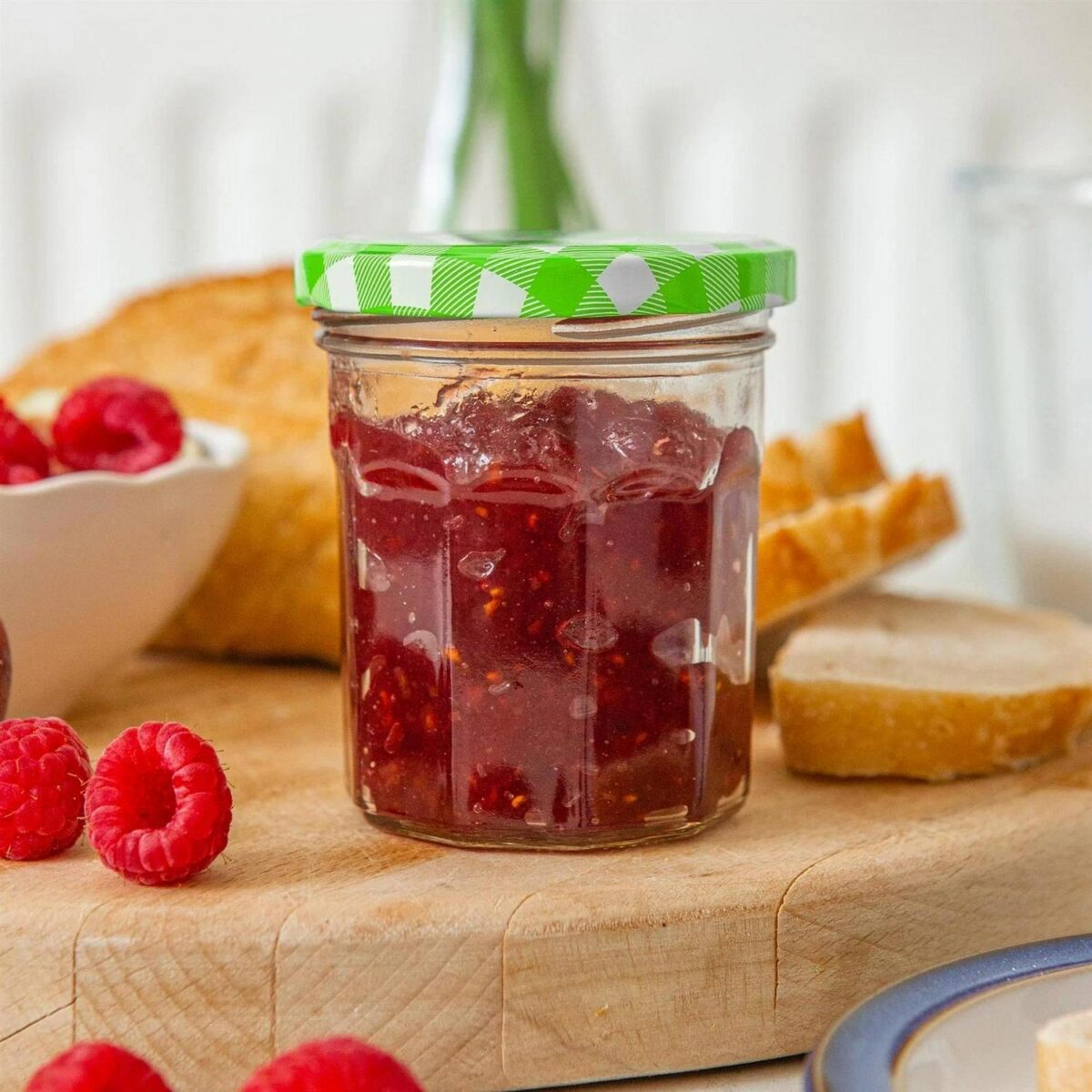 24x 150ml Glass Jam Jars with Green Gingham Lids Chutney Preserve Honey Storage - Image 7