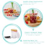 24x 150ml Glass Jam Jars with Green Gingham Lids Chutney Preserve Honey Storage - Image 2