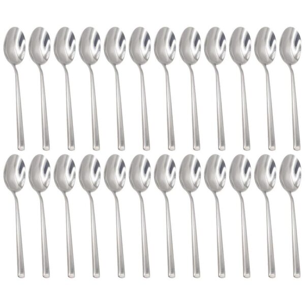 24x 21cm Tondo Stainless Steel Dessert Spoons Kitchen Dinner Soup Cutlery Set