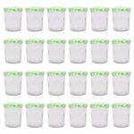 24x 250ml Glass Jam Jars with Green Gingham Lids Chutney Preserve Honey Storage