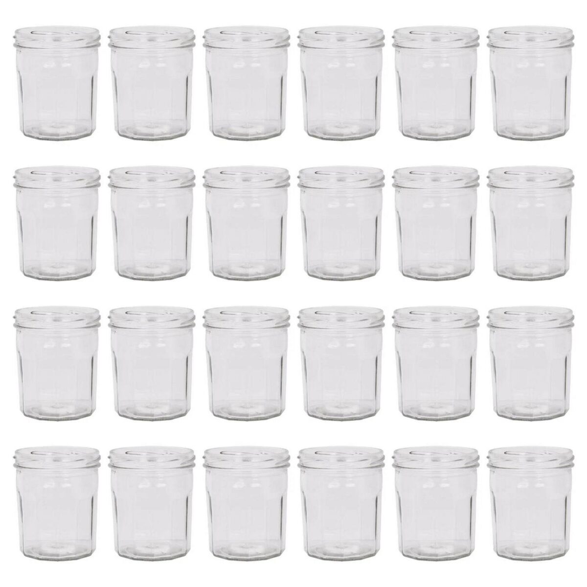 24x 250ml Glass Jam Jars Twist Top Chutney Preserve Honey Pickle Storage - Image 1