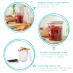 24x 250ml Glass Jam Jars with Green Gingham Lids Chutney Preserve Honey Storage - Image 2