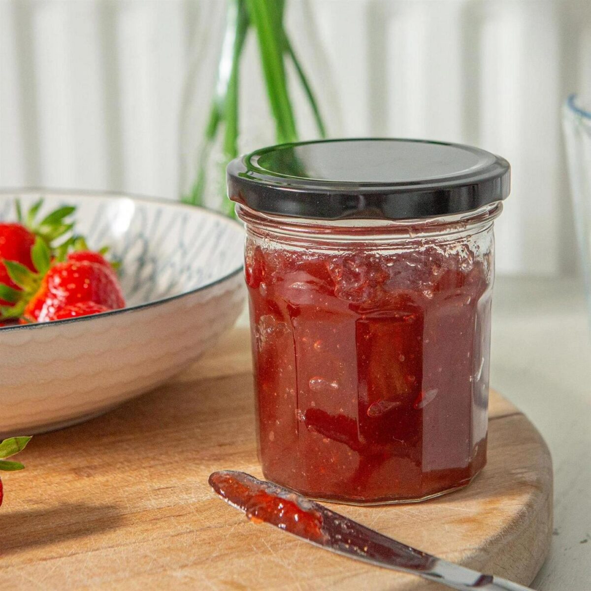 24x 250ml Glass Jam Jars with Black Lids Chutney Preserve Honey Pickle Storage - Image 7