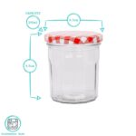 24x 250ml Glass Jam Jars with Green Gingham Lids Chutney Preserve Honey Storage - Image 3