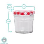 24x 90ml Glass Jam Jars with Yellow Gingham Lids Chutney Preserve Honey Storage - Image 3