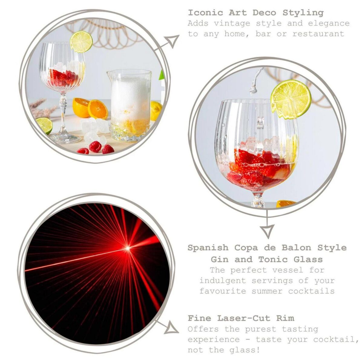 24x America '20s Gin and Tonic Glasses Art Deco Cocktail Copa de Balon 745ml - Image 2